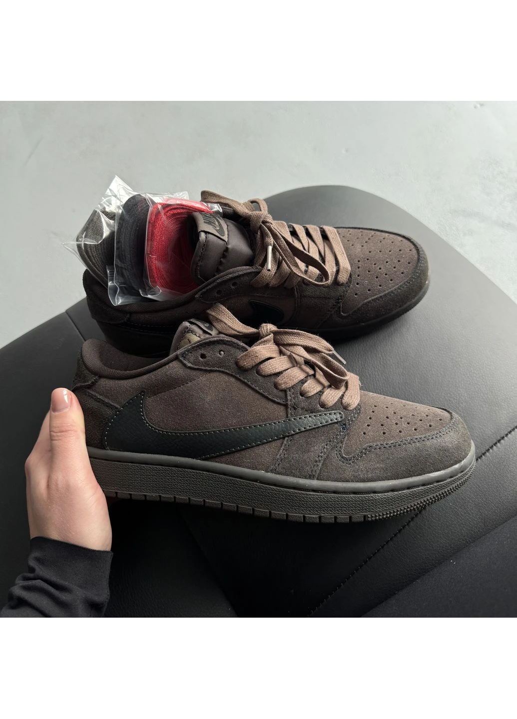 Кросівки жіночі і чоловічі Nike Air Jordan 1 Retro Low OG SP Travis Scott Velvet | Найк Еір Джордан 1 Ретро коричневі демісезони (376851987)
