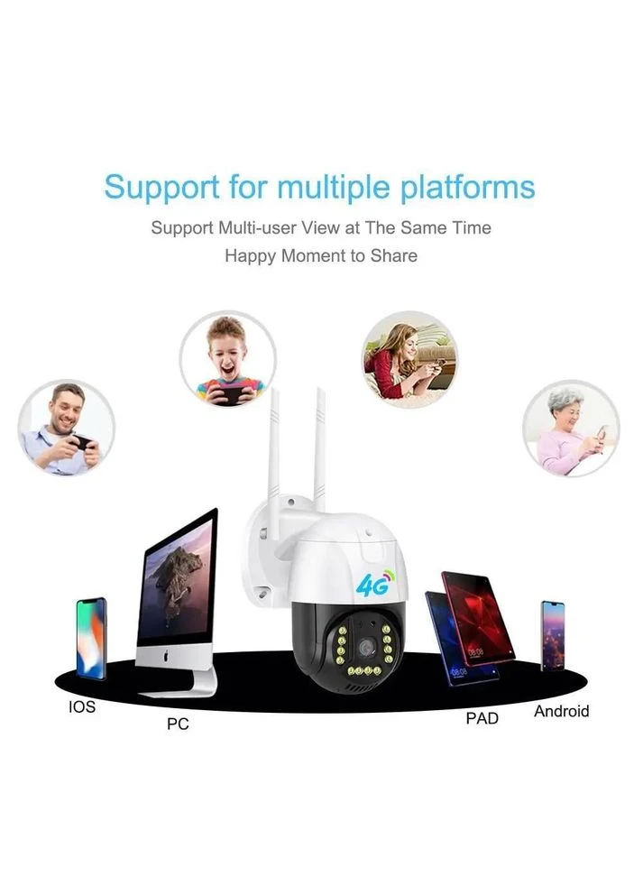 Вулична Поворотна камера 4G Gsm Sim V380 Pro 1080p Cloud 4x Zoom Ip66 No Brand (379782559)
