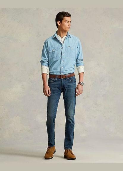 Голубые демисезонные прямые джинсы Ralph Lauren