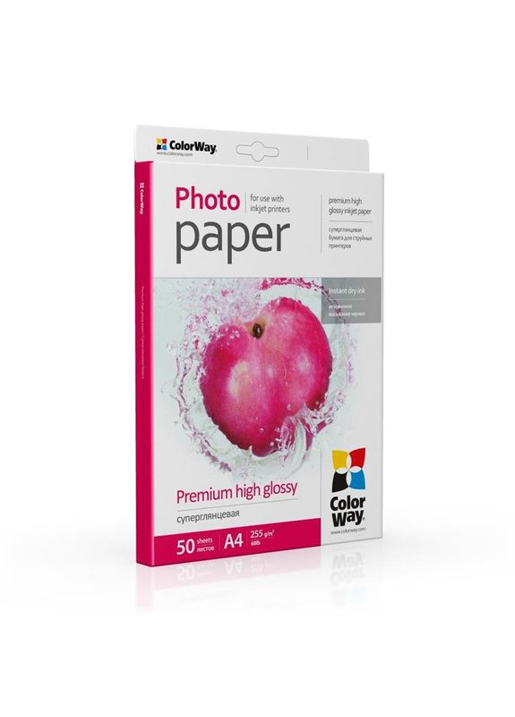 Фотобумага CW суперглянцевая 255г/м2 A4 50л (PSG255050A4) Colorway (370622296)