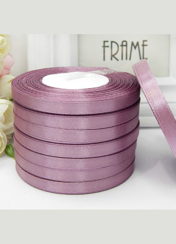 Лента атласная однотонная, 0,6 см (рулон), №91 пыльная роза No Brand (340483632)