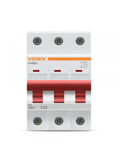Автоматический выключатель RS4 3п 10А С 4,5кА RESIST Videx (366298471)