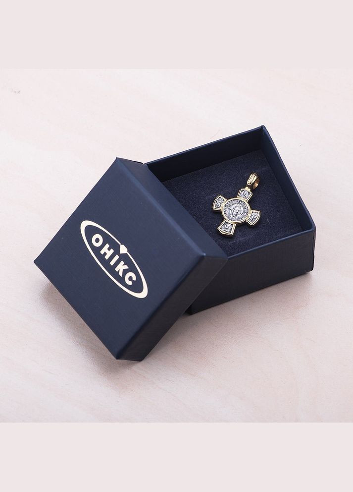 Срібний хрест з позолотою. '' Спас. Касперовська ікона Божої Матері '' 132444 Oniks (264022463)