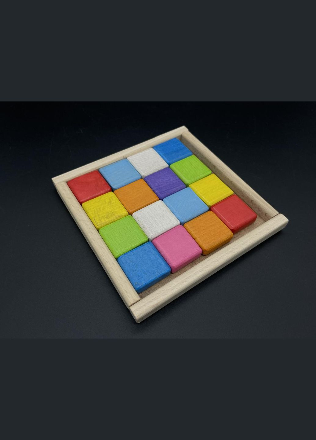 Різнокольорові пазли з натурального дерева (15х15 см) з екологічних матеріалів HM furnitura (330608820)