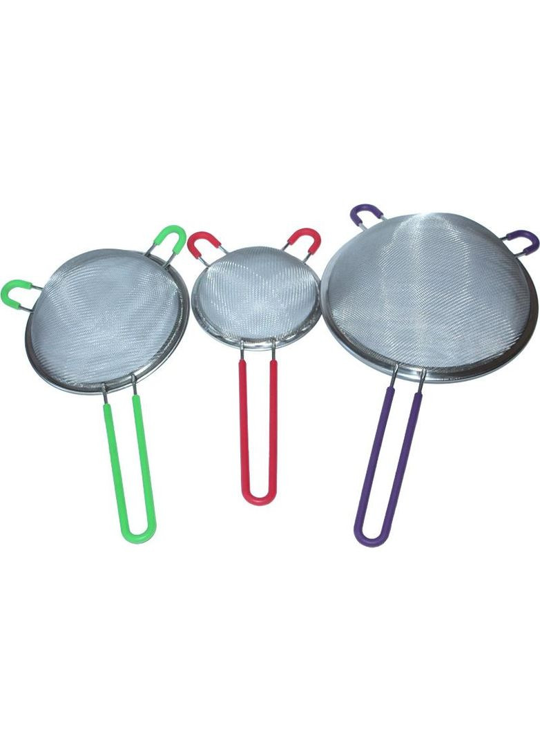 Друшляк-сито 12см з силіконовими ручками для кухні сито з нержавіючої сталі з ручками Dynasty (369758517)