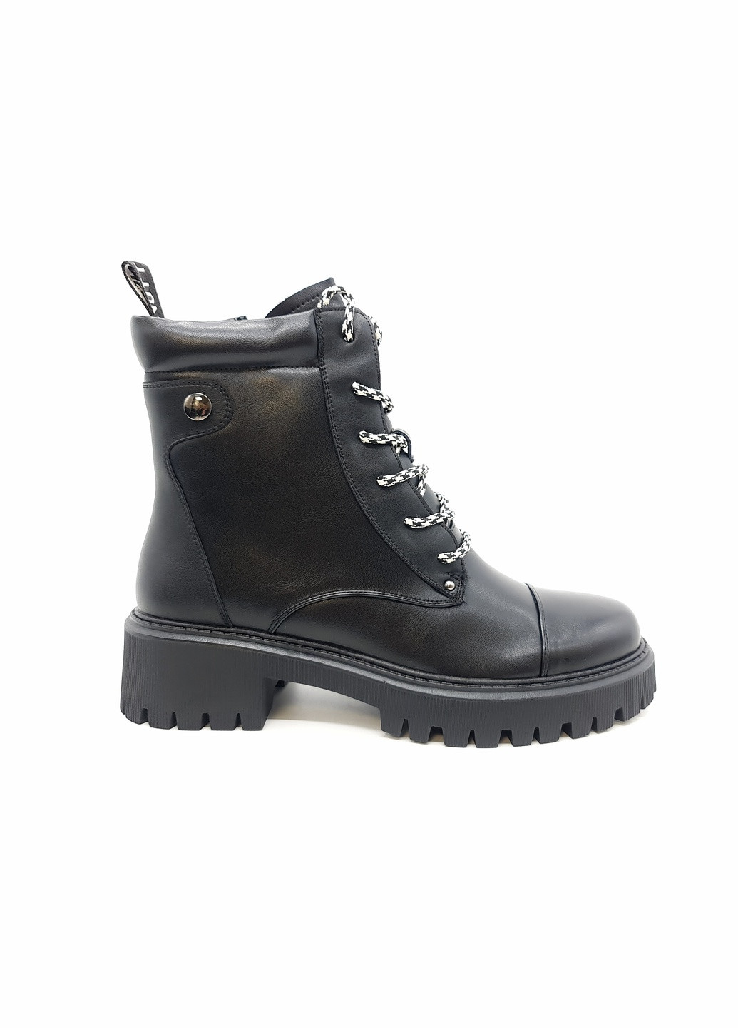 Жіночі черевики на овчині чорні шкіряні EG-14-4 23 см (р) Egga (259299528)