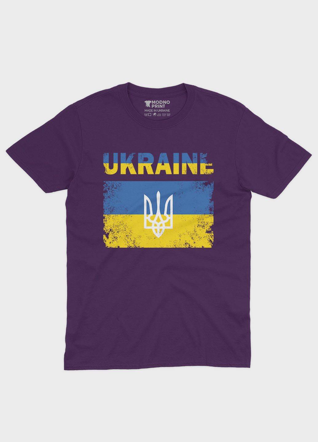 Фиолетовая мужская футболка с патриотическим принтом ukraine (ts001-2-dby-005-1-044) Modno
