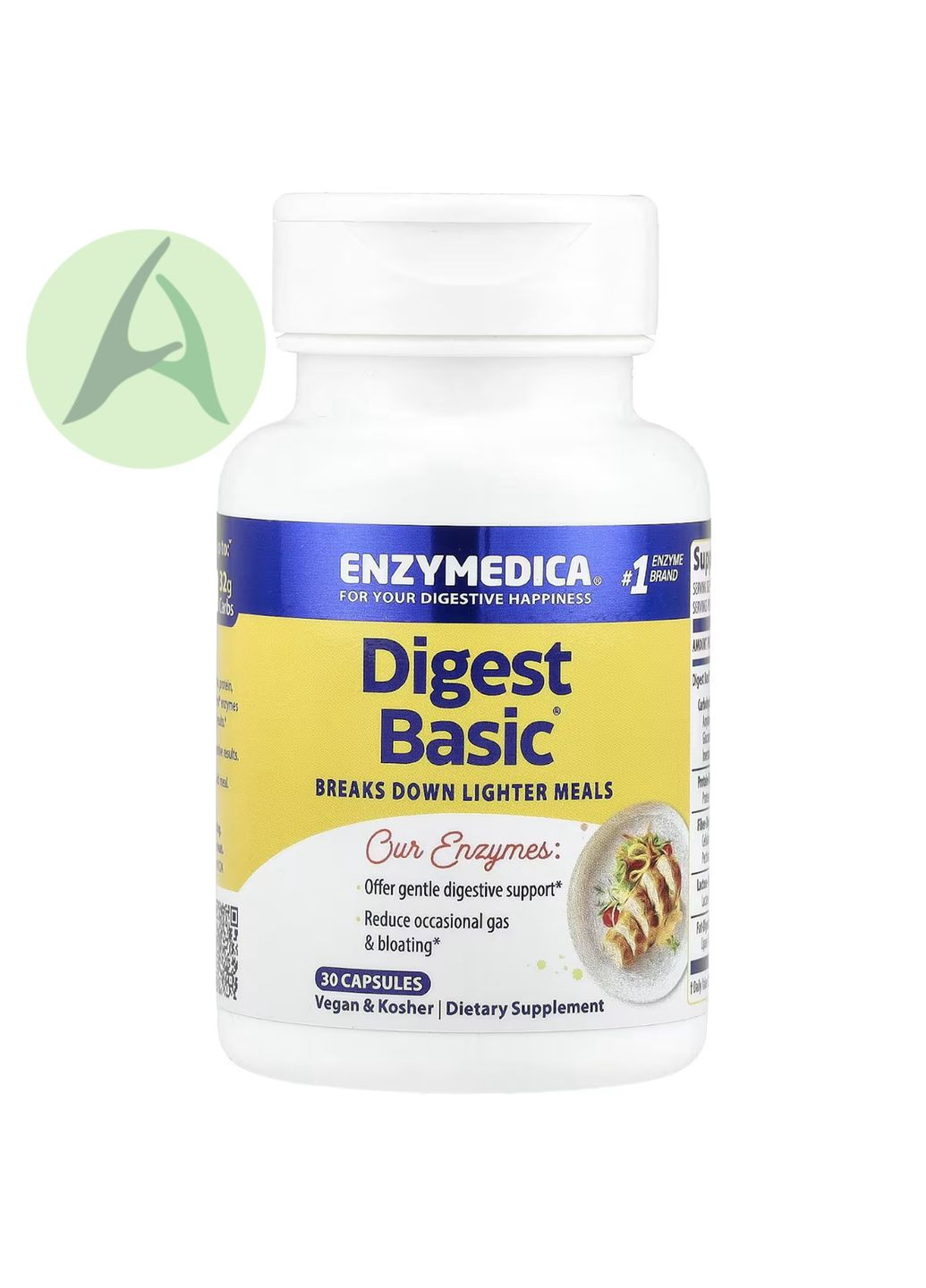 Ферменти для травлення, Digest Basic (Essential Enzyme) 30 капсул Enzymedica (335403768)