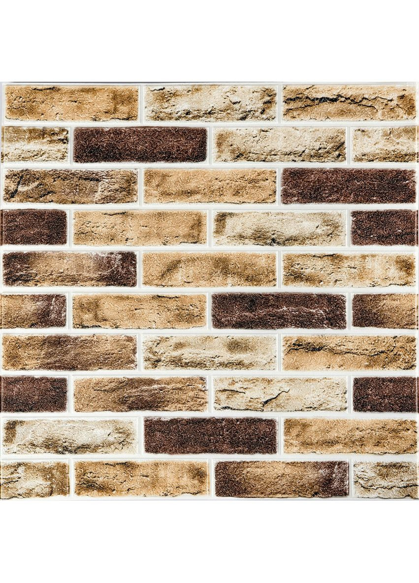 Самоклеющийся 3D панель клинкер песочный 700x700x4мм Клинкер песочный кирпич (415) SW-00000770 Sticker Wall (362115471)