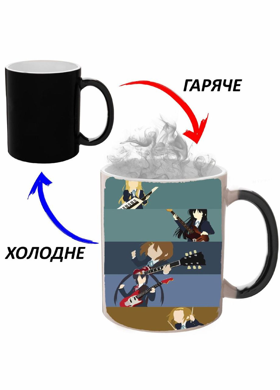 Чашка хамелон Кей-Он Аниме #003 (кружка, чашка) Черная 330 мл No Brand (323470326)