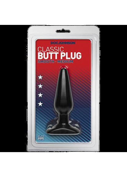 Анальна пробка Smooth Classic Medium - Black, макс. діаметр 3,8 см Doc Johnson (371390684)