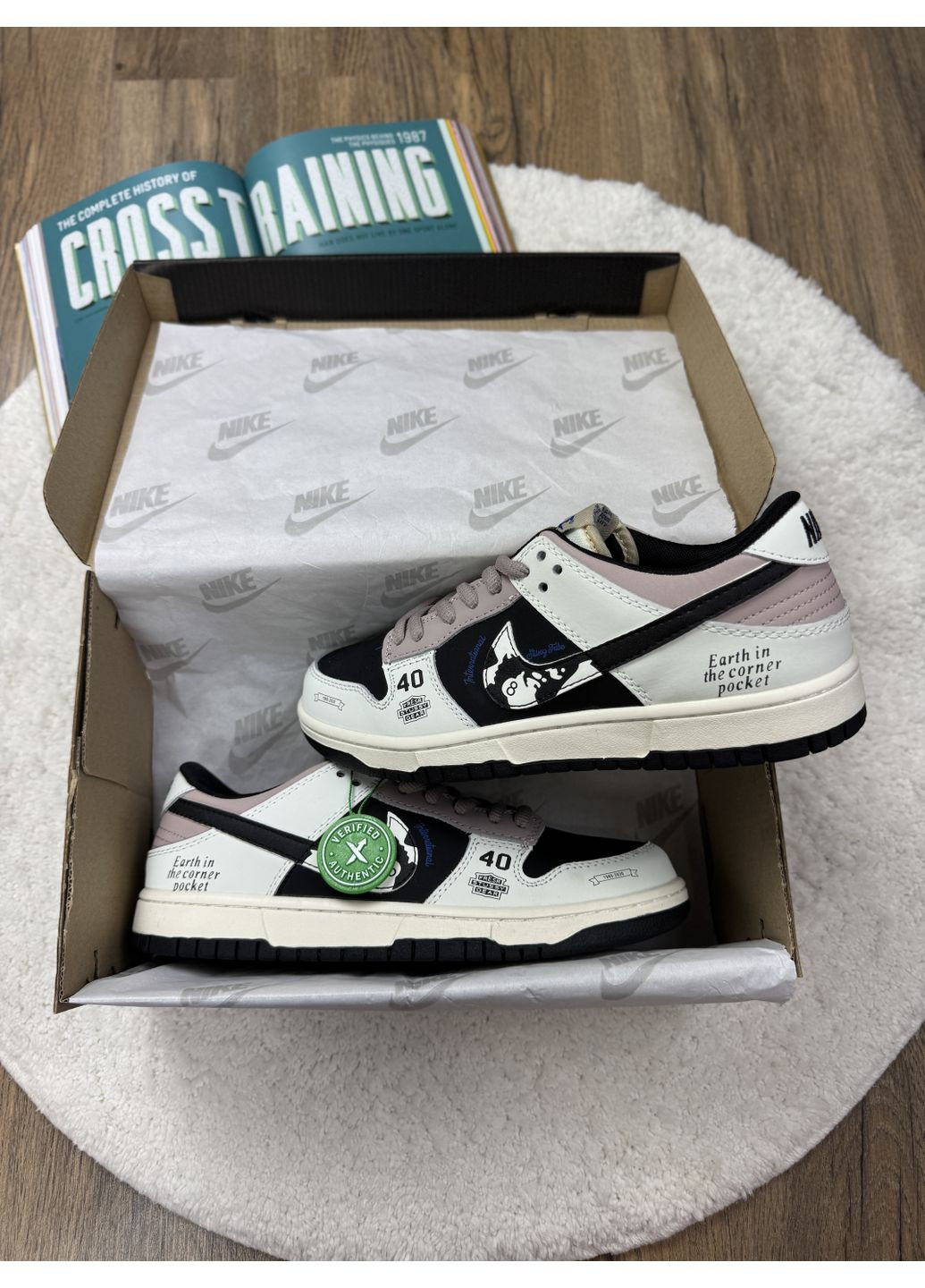 КРОССОВКИ ЖЕНСКИЕ NIKE SB DUNK LOW X STUSSY 40TH BLACK GREY BEIGE НАЙК СБ ДАНК No Brand серые демисезоны (367172202)