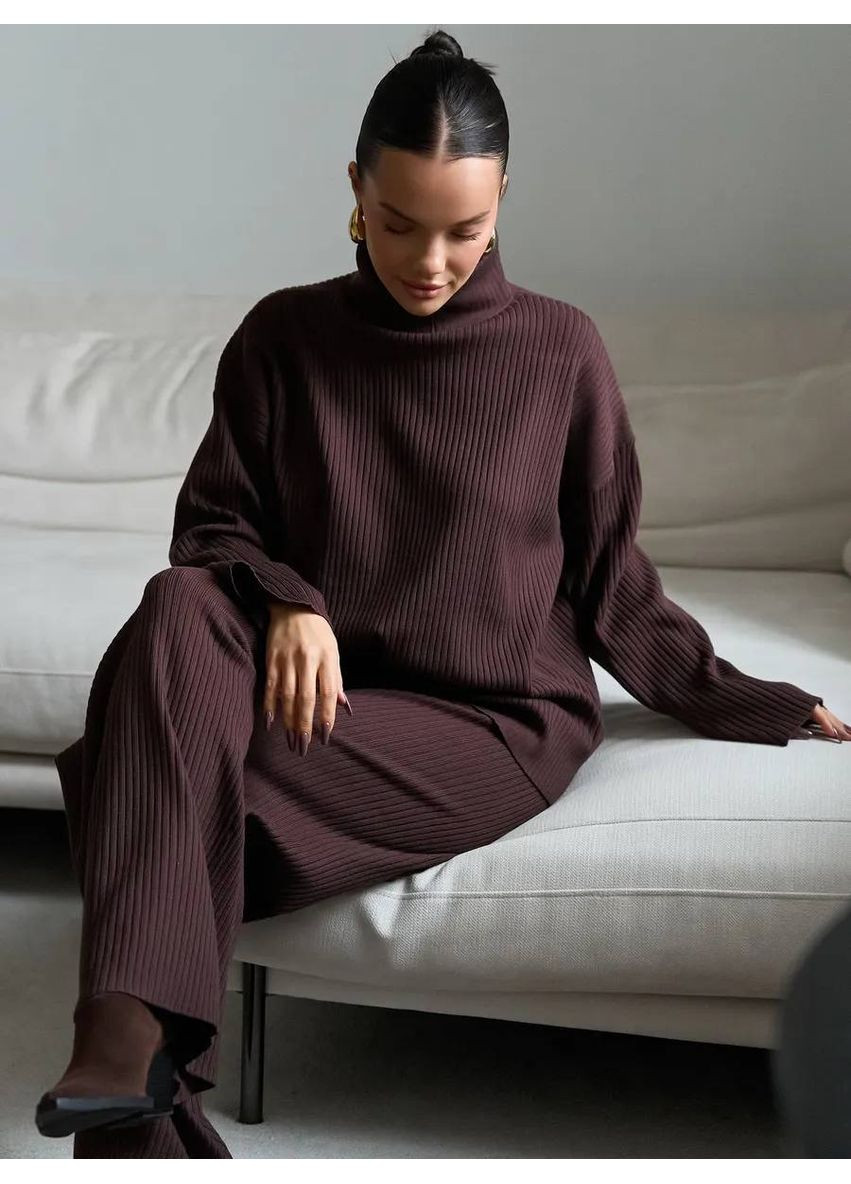 Женский костюм из ангора-рубчика в трендовом цвете | ЗАМЕР В ОПИСАНИИ GD/GL Модний простір (370853744)