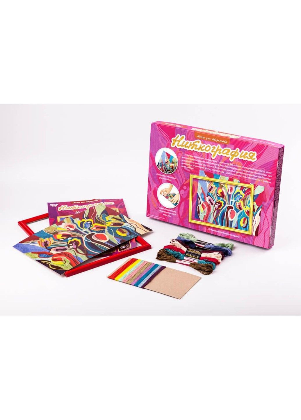 Набор для творчества "Тюльпаны" ниткография мулине детское творчество в коробке 35,5x25,5 см NG-03 No Brand (333166193)