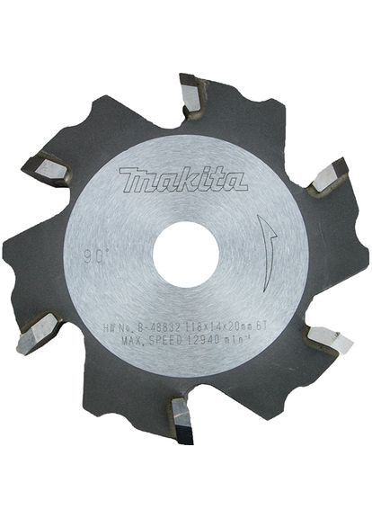 Дисковая фреза B-48832 (118x20x14 мм, 6T, 90°) по алюминию для CA5000 (7277) Makita (295040702)