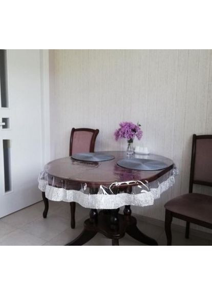 Силіконова Кругла Скатертина СALIPSO зі Стразовою Срібною стрічкою 150 см Calipso (315145032)