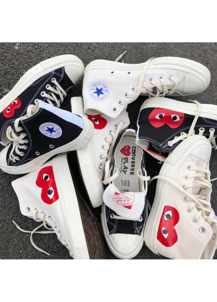 Комбіновані Осінні кеди чоловічі converse x comme des garcons play конверс No Brand