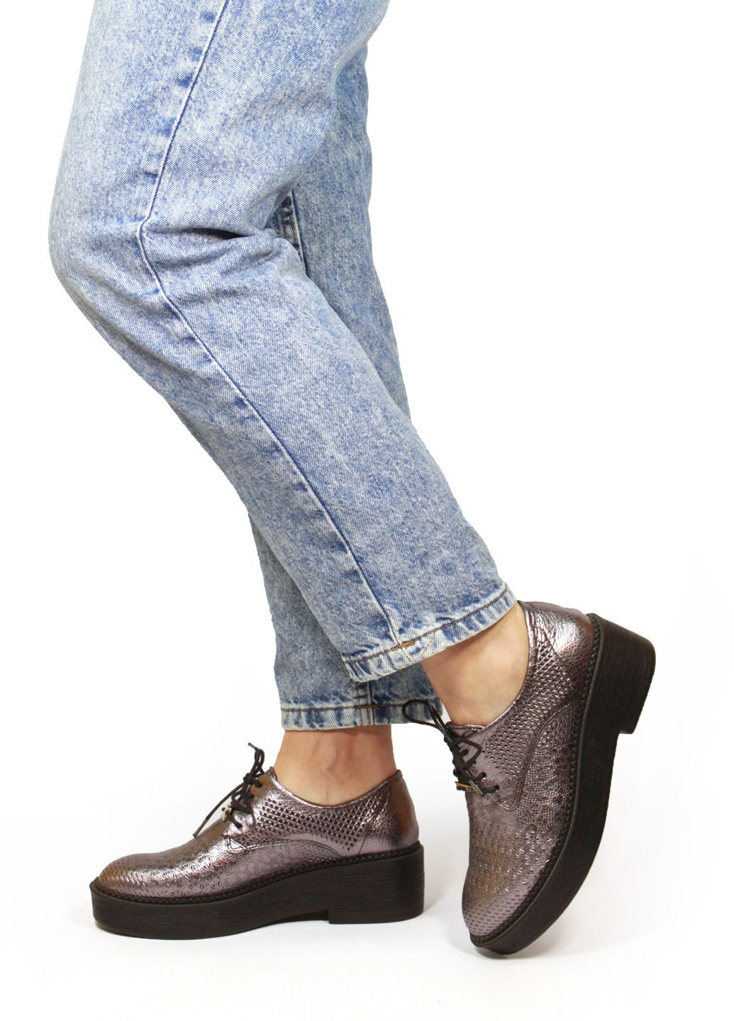 It-Girl Жіночі туфлі дербі срібний з натуральна шкіра, — літо (317243203)