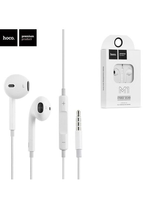 Наушники с микрофоном Hoco M1 белые No Brand (354707230)
