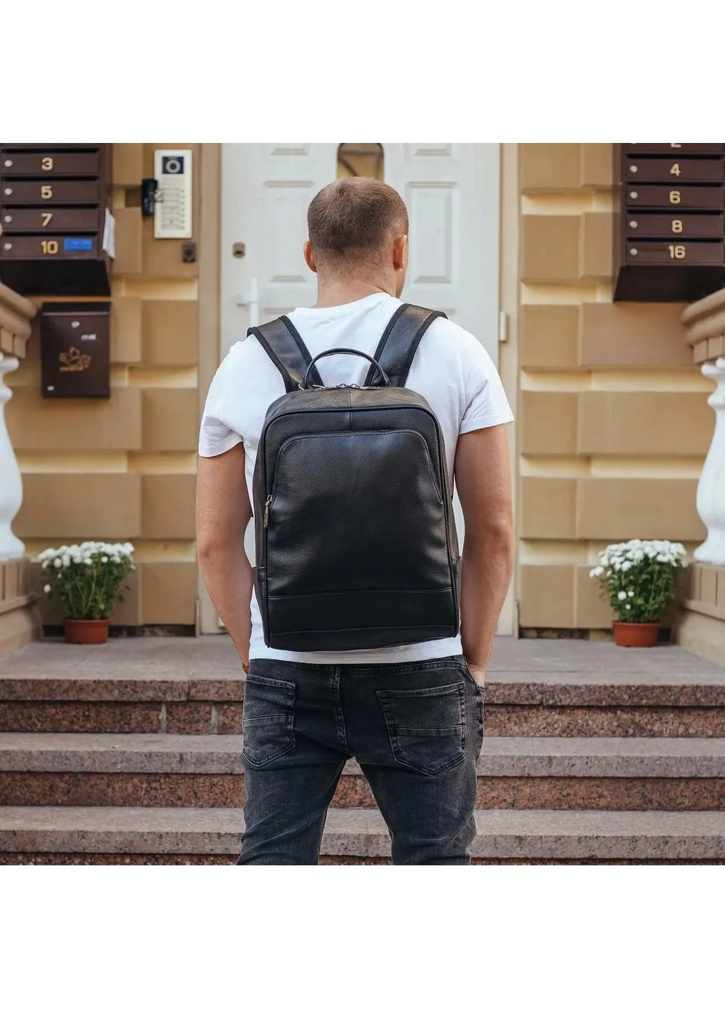 Мужской рюкзак кожаный городской для ноутбука черный B2-884371A Tiding Bag (332054088)