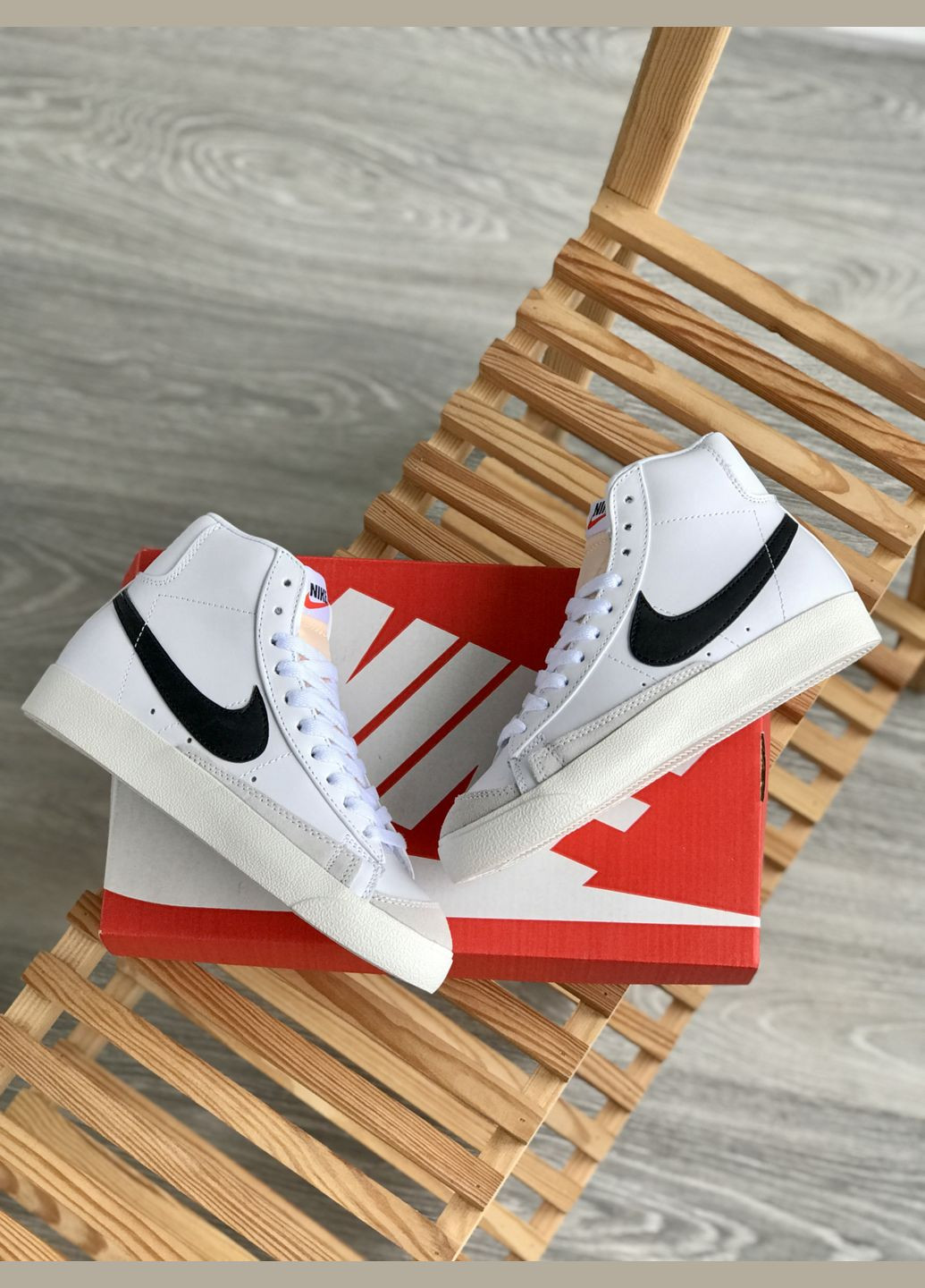 Кроссовки женские и мужские Nike Blazer Mid white | Найк Блейзер Мид белые No Brand белые всесезоны (307397753)