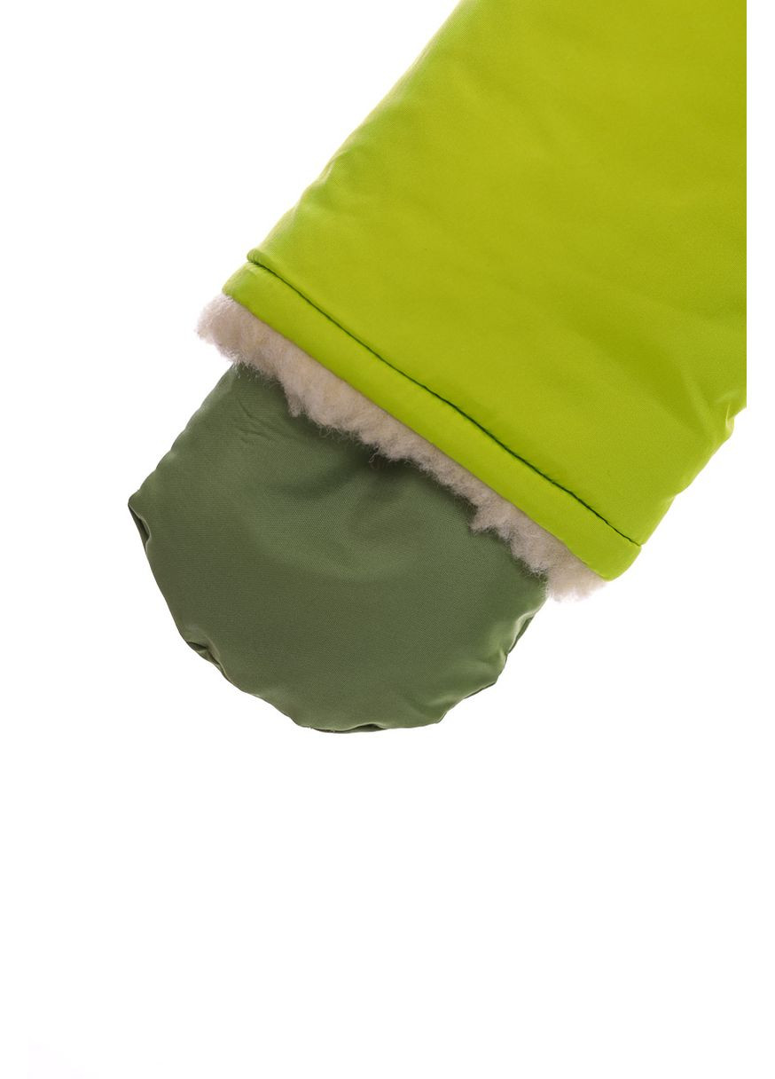 Зелений зимній комбінезон на суцільному хутрі нуль салатовий 86 см (27612) BABYKROHA