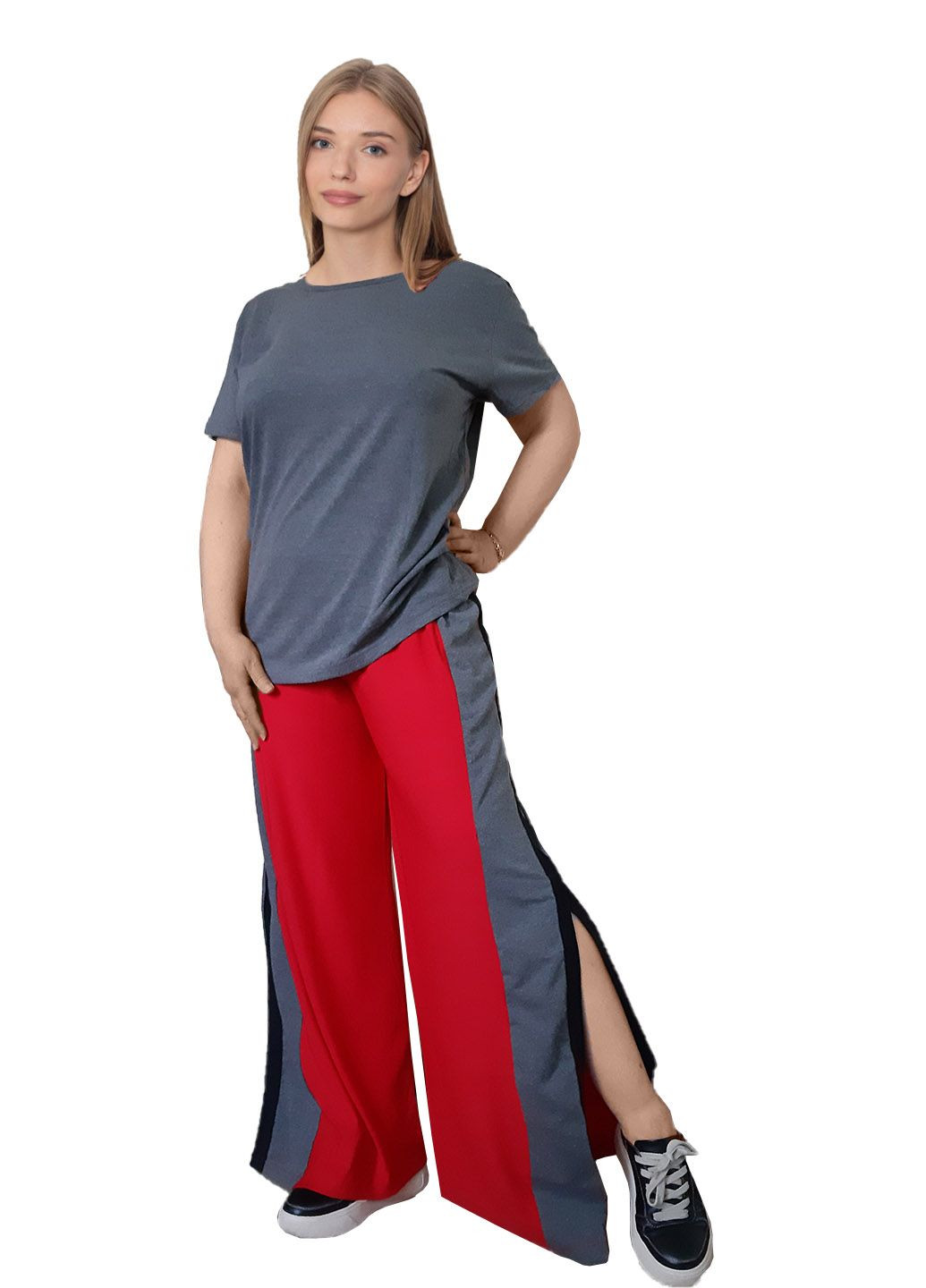 Серый домашний костюм футболка штаны Teknur