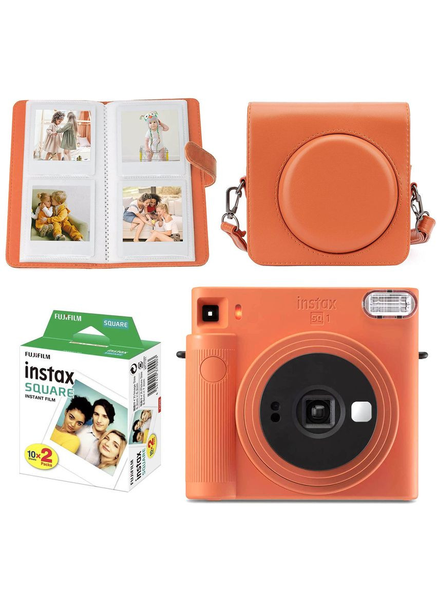 Набір камера Instax Square SQ1, Фотопапір 20шт, Чохол, Фотоальбом 80 фото Помаранчевий Fujifilm (329191899)