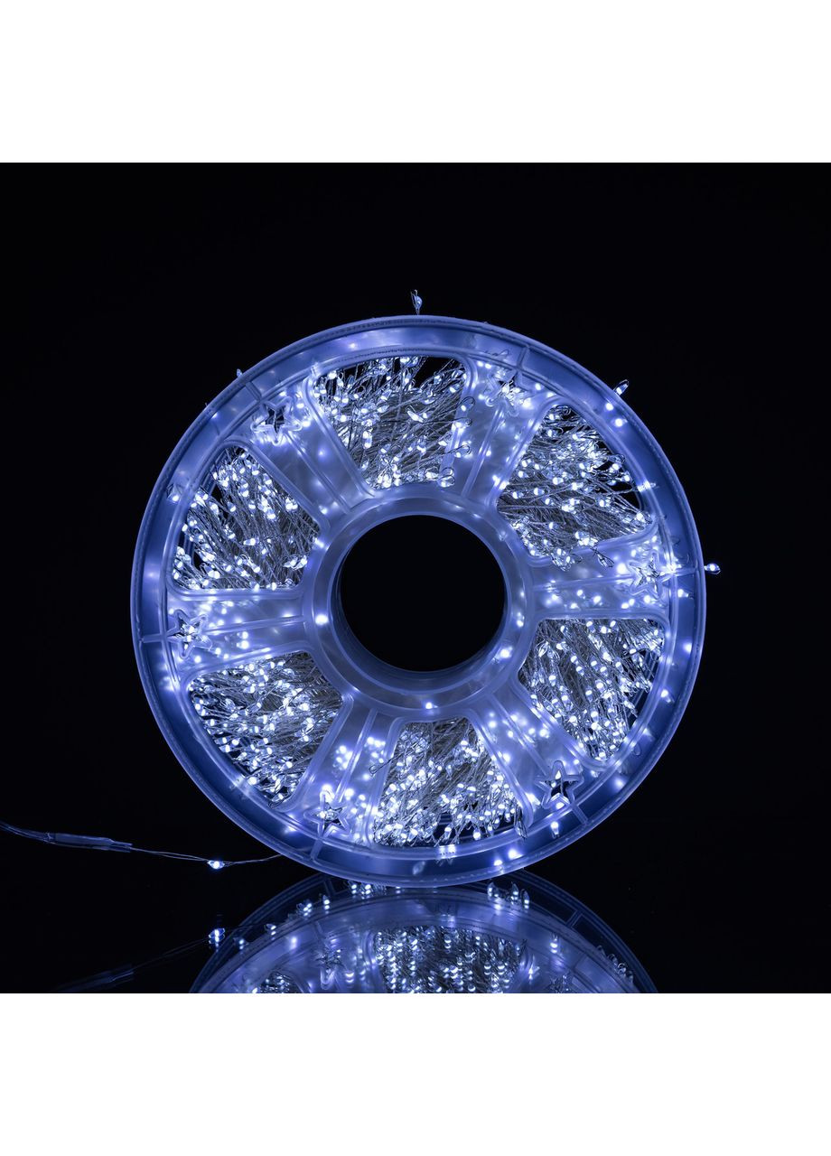 Новорічна гірлянда кімнатна роса Хвойна лапа 50 м 1500 LED білий провід Біле сяйво D1500L50MWW Jooki (369501808)