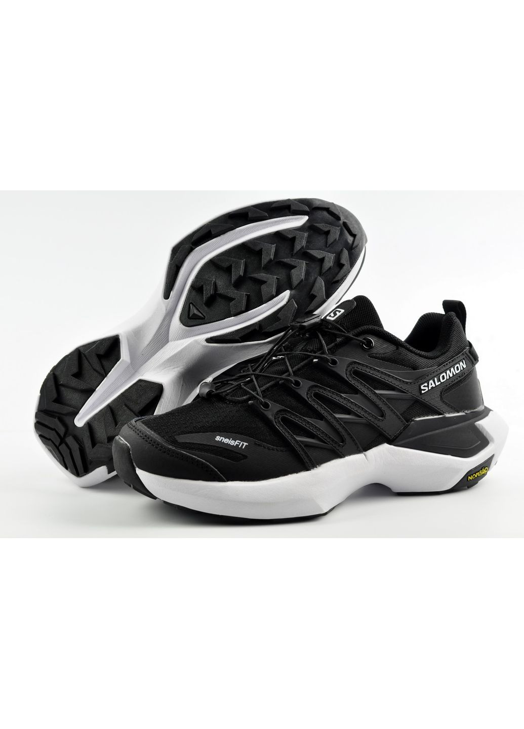 Чорно-білі Осінні кросівки повсякденні salomon advanced No Brand