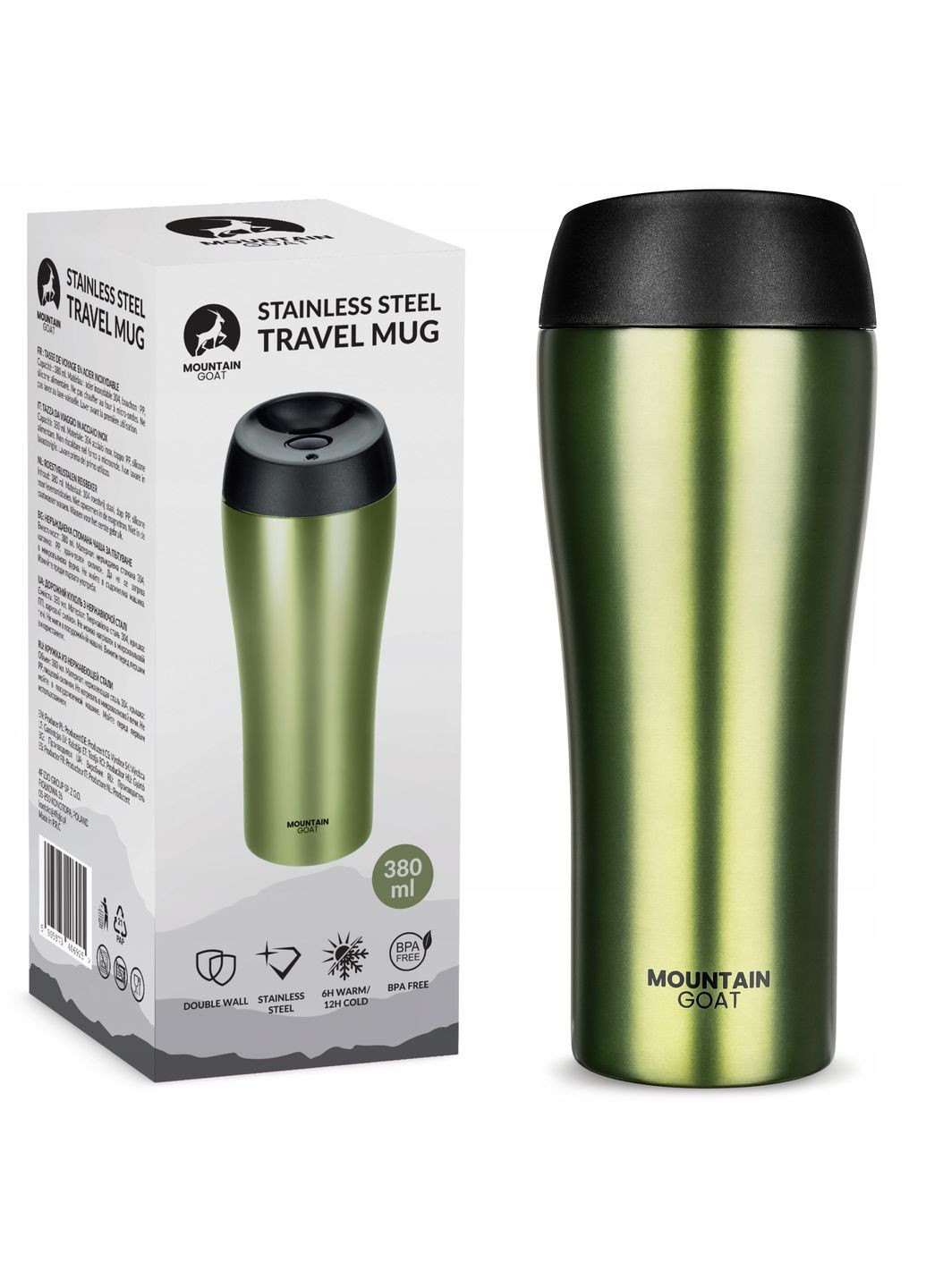Термокружка Travel 0.38 л Green () Mountain Goat P-5905973406949 (367610321)