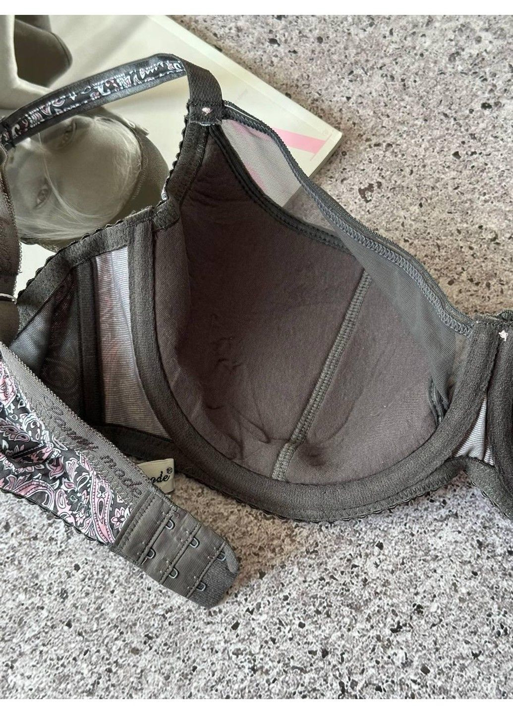 Серый бюстгальтер большого размера серый Lanny Mode