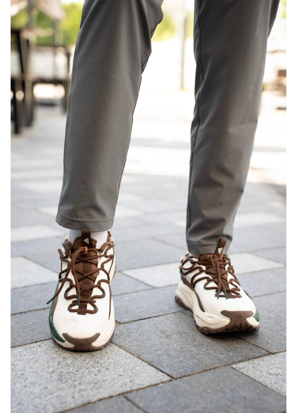 Белые демисезонные кроссовки мужские adidas maxxwavy white brown адидас No Brand