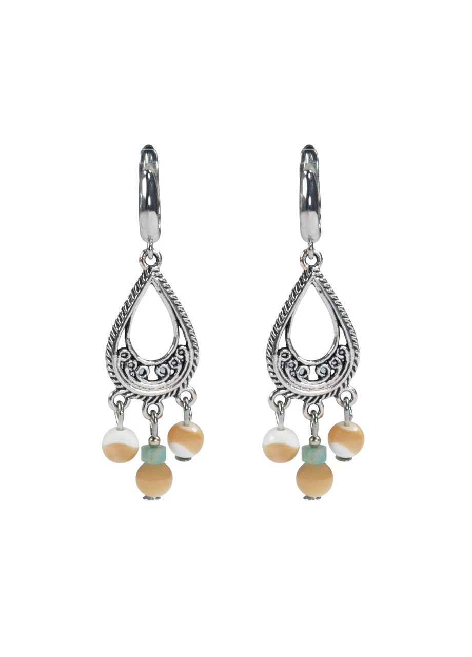 Сережки "Блік" Амазоніт, Перламутр Fursa fashion (349443582)