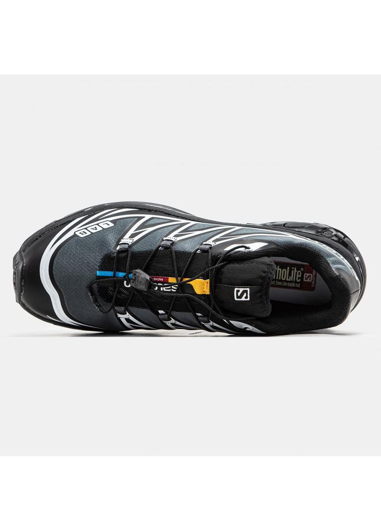 Черные демисезонные кроссовки мужские salomon xt- 6 soft ground black white саломон xt-6 No Brand