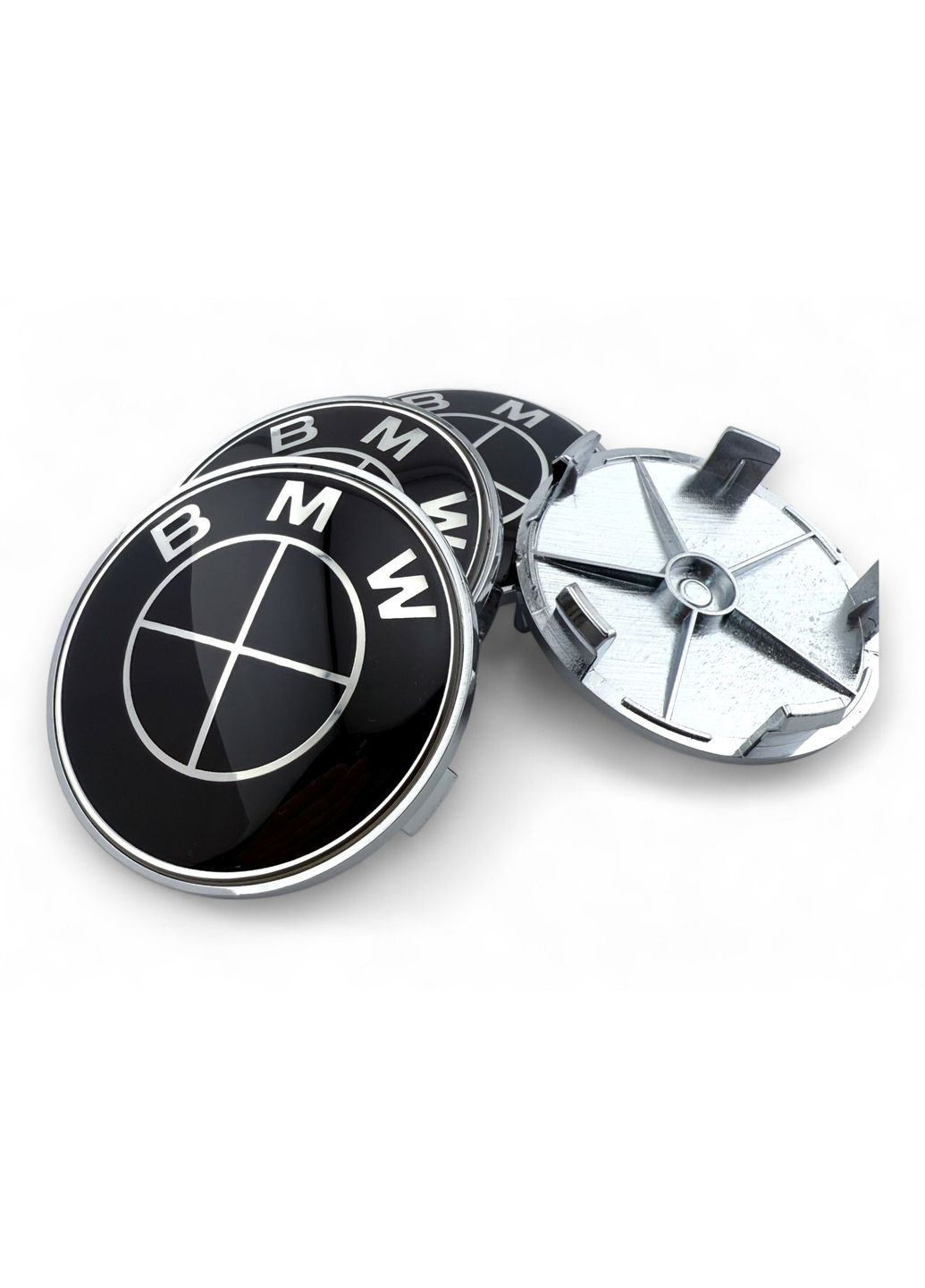 Колпачки в диски БМВ заглушки для дисков 68/64 мм Черный логотип (4 шт.) BMW (354698515)