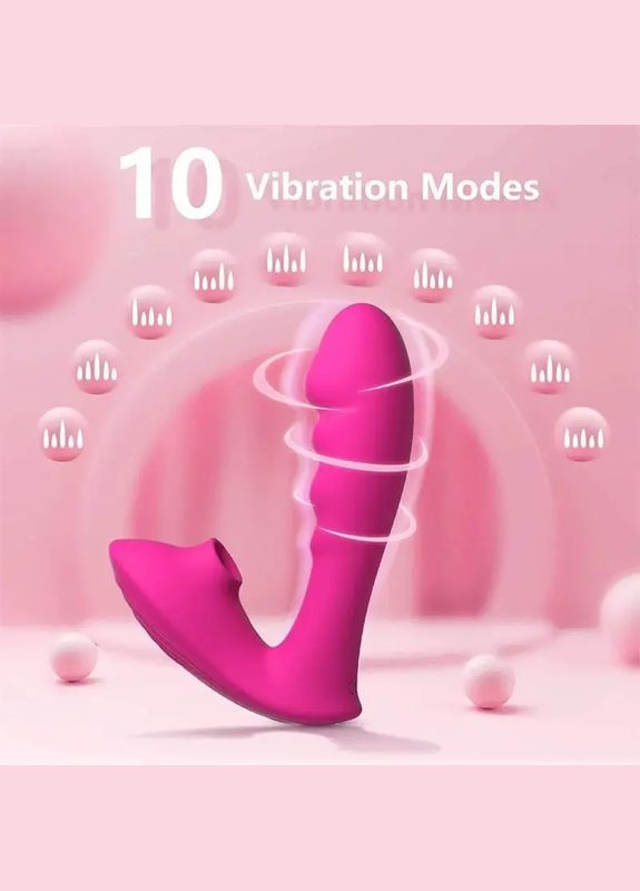 Жіночий вібратор вакуумний стимулятор клітора і точки G Вакуумний масажер рожевий No Brand (316630625)