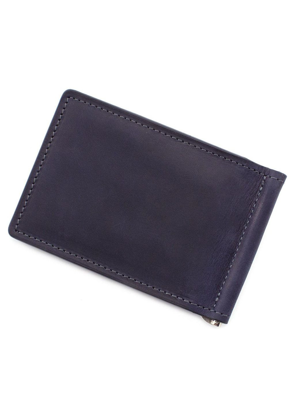 Шкіряний затискач для грошей синього кольору 105170 Grande Pelle (303831558)