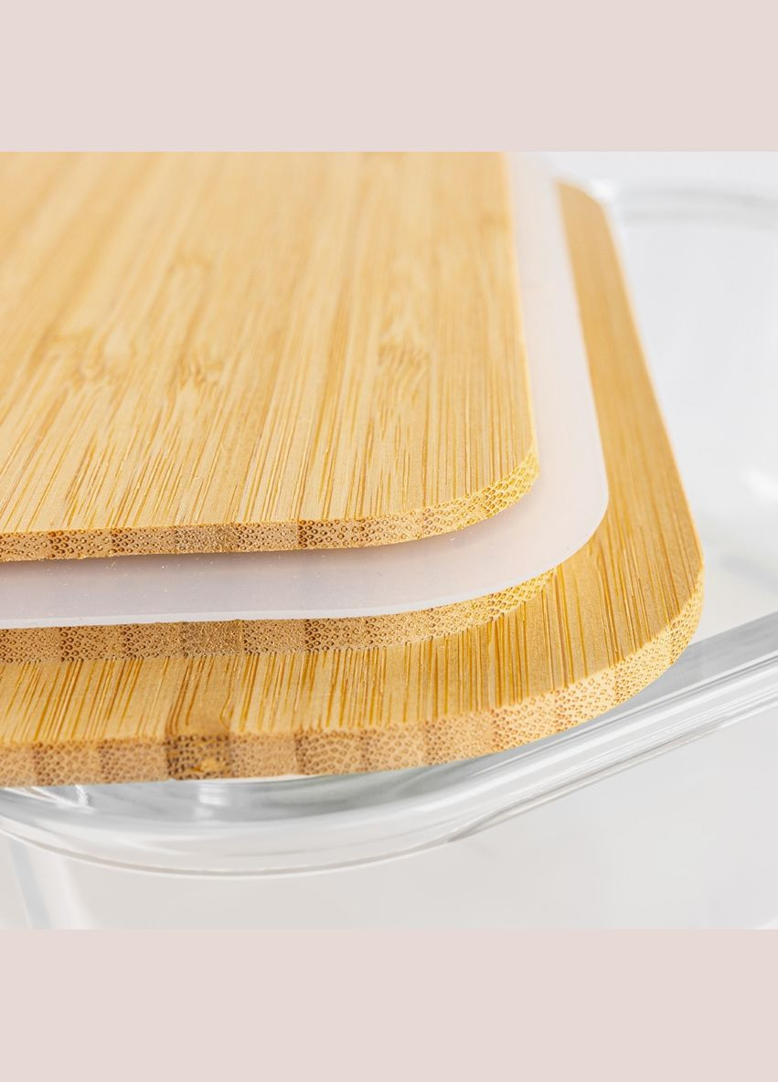 Емкость для хранения MY HOME прямоугольная с крышкой 1.04 л (KP-61 M T/WOOD) MVM (301002168)