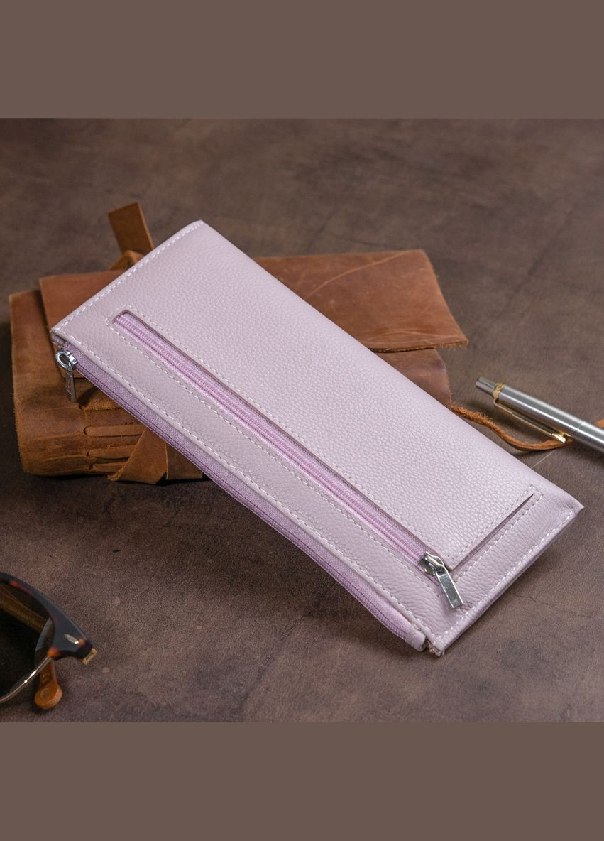 Горизонтальний тонкий гаманець зі шкіри ліловий 19327 st leather (329195080)
