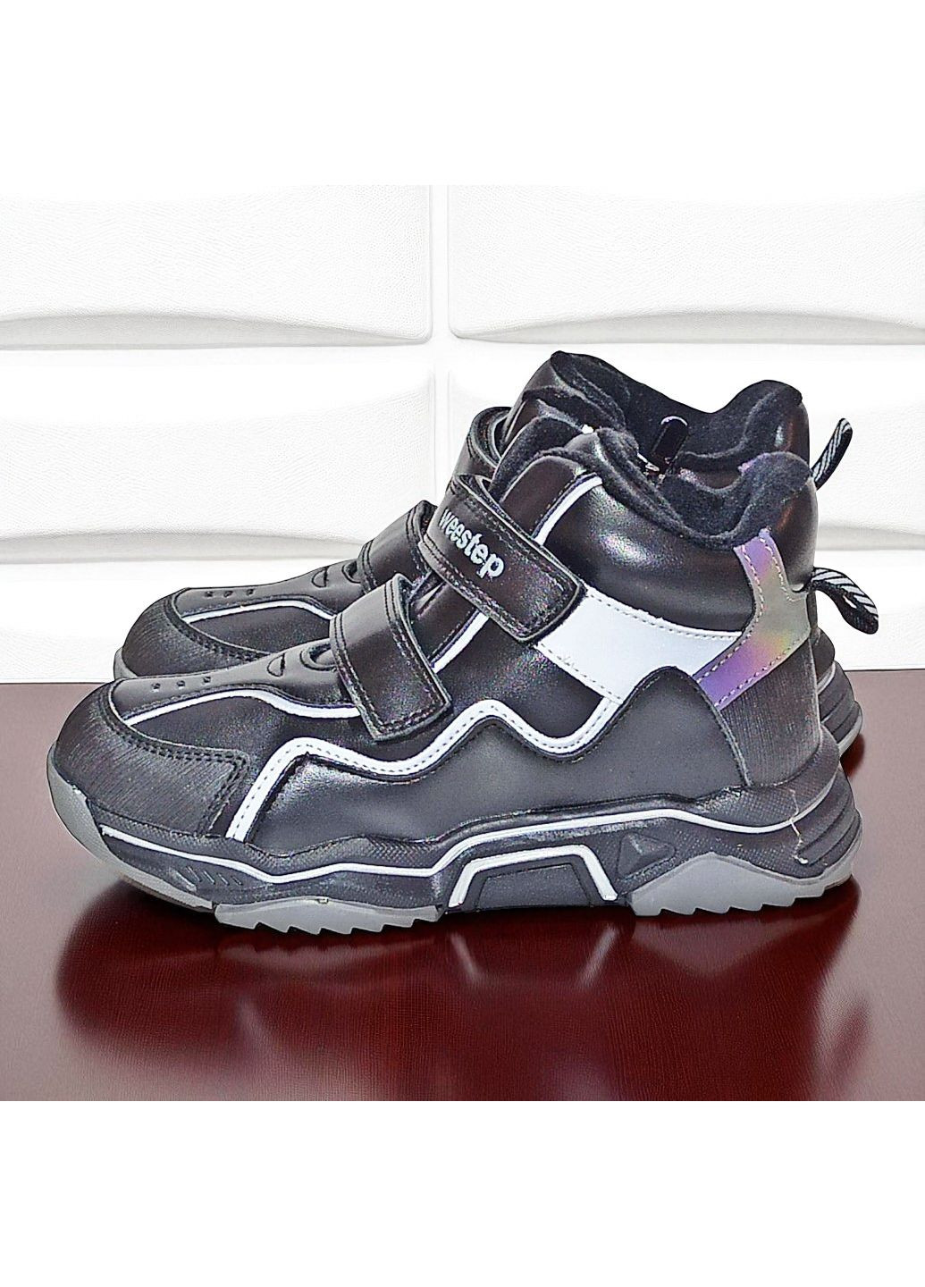 Демісезонні утеплені черевики на липучках хайтопи на флісі для хлопчика Вістеп Weestep (360805069)