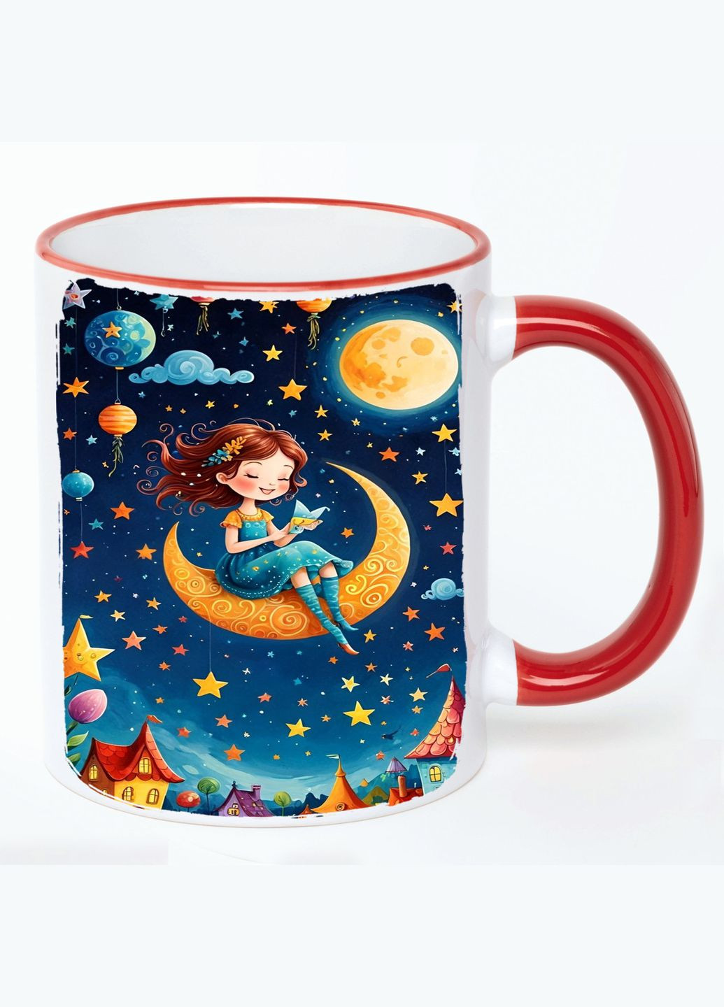 Чашка з дитячим малюнком (кухоль, кухоль) #0181 Біла з Червоною ручкою 330 мл No Brand (322715580)