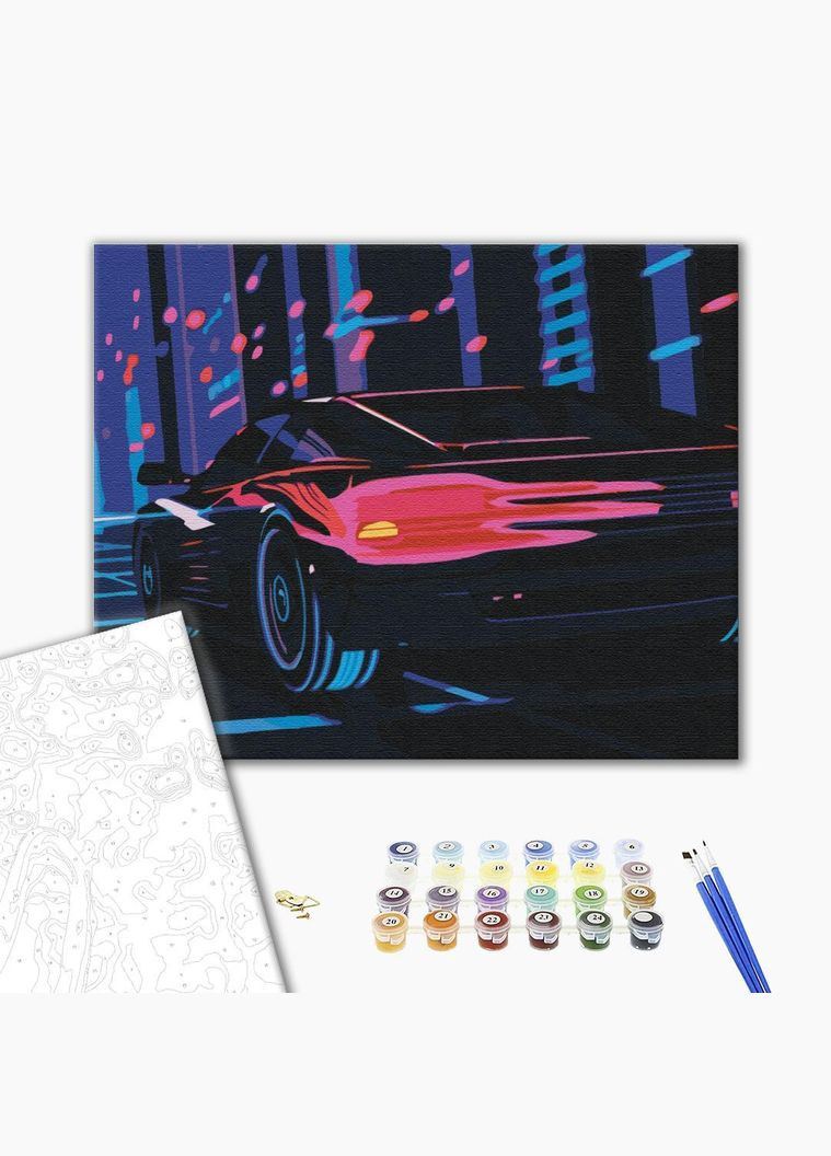 Картина за номерами машина Швидкість Набір для малювання розмальовка 40х50см BS51501 Brushme (308988093)