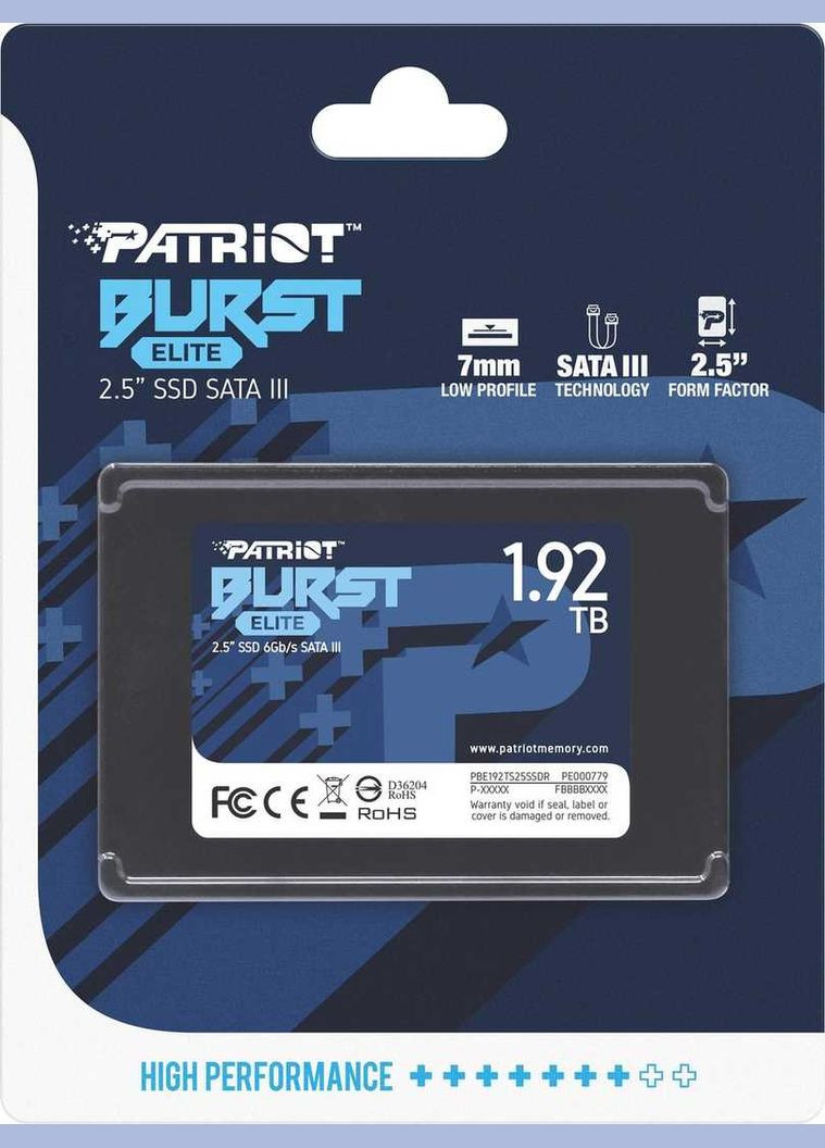 Накопичувач SSD 1.92TB Burst Elite 2.5" SATAIII TLC (PBE192TS25SSDR) Patriot (347587001)