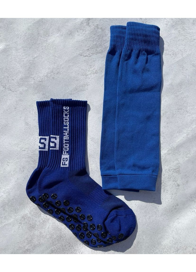 Комплект футбольные тренировочные носки FootballSocks и гетры обрезки без носка синие No Brand (366089952)