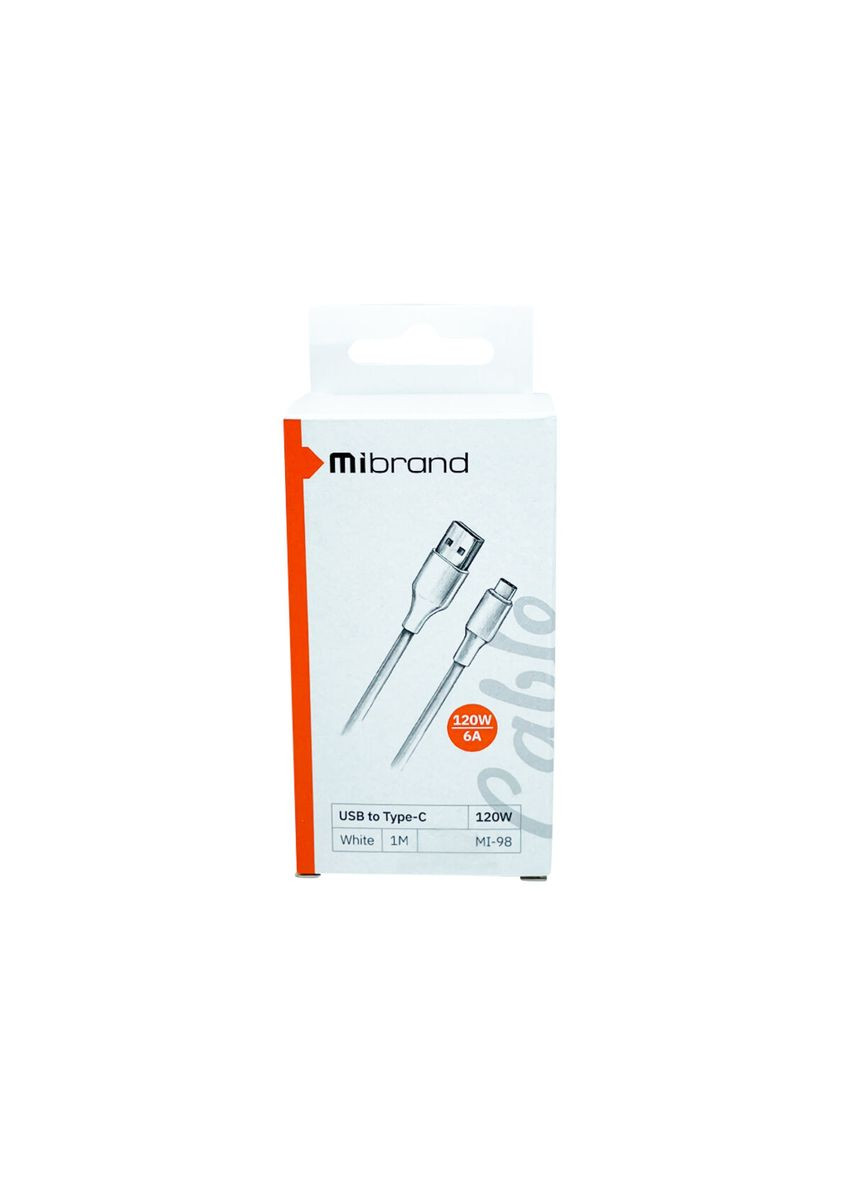 Кабель PVC Tube Cable USB для Type-C 120W 1m White (MIDC/98TW) Mibrand MI-98 (345111722)