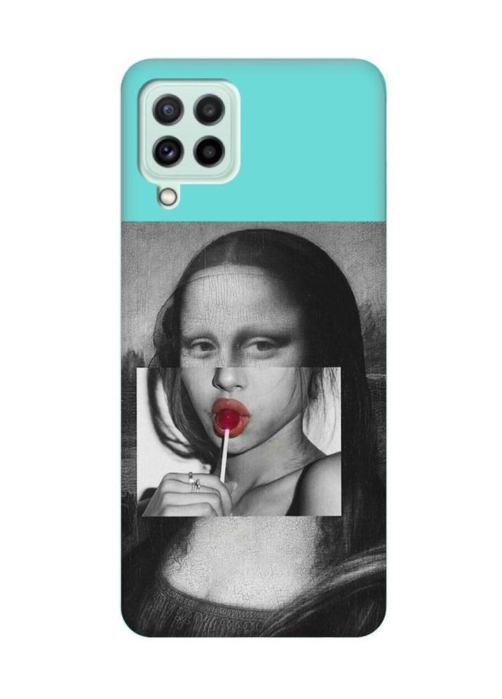 Матовий бірюзовий чохол на Samsung Galaxy M32/M22/A22 4G:: Сучасна Мона Ліза (принт 351) Creative (360669527)
