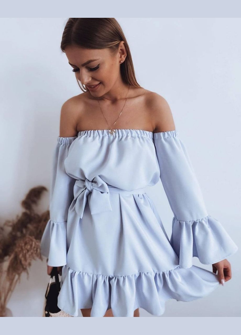 Голубое кэжуал платье N.Family однотонное