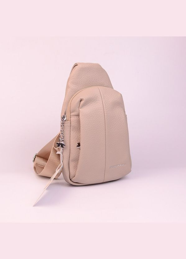Сумка слінг жіноча бежева маленька нагрудна через плече для телефону No Brand (330066297)