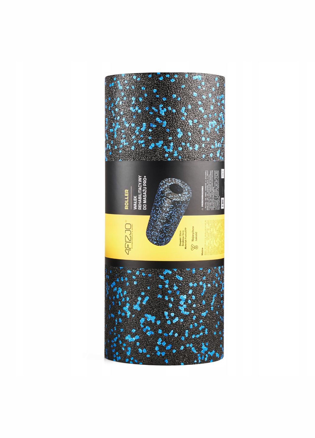 Масажний ролик EPP PRO+ 33 x 14 см (валик, роллер) гладкий Black/Blue (P-5907222931417) 4FIZJO (304252714)
